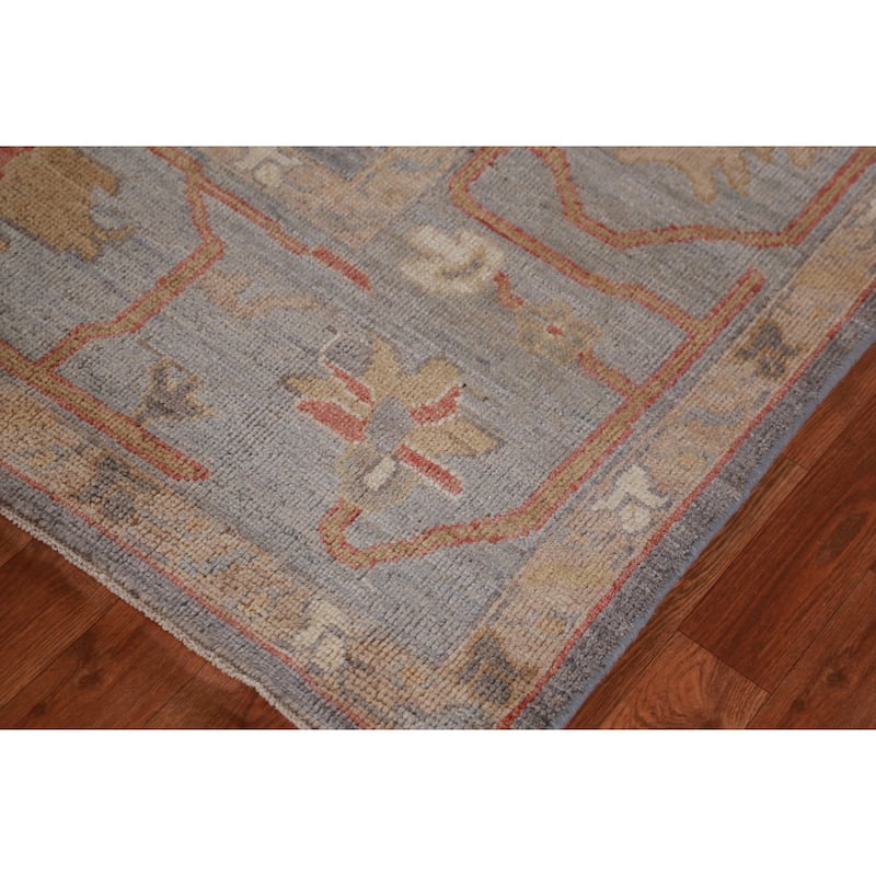 Hand Knotted Oriental 100% Wool Carpet Transitional All-Over Greys & Charcoal Oushak Area Rug - 9' 9'' X 8' 0''