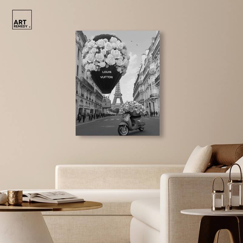 Scooter and Glam Balloon Canvas by Art Remedy, Gallery Wrapped