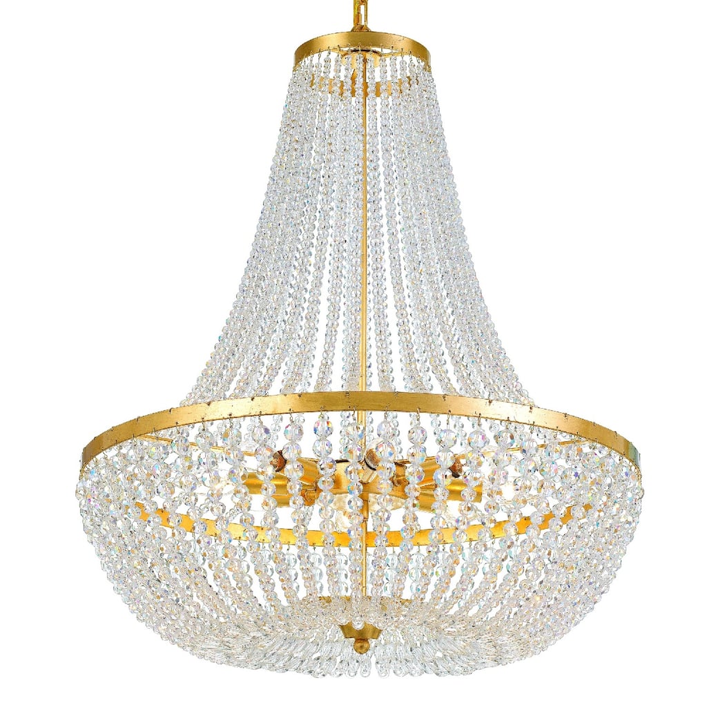Rylee 8 Light Antique Gold Chandelier - 24.75'' W x 31.25'' H