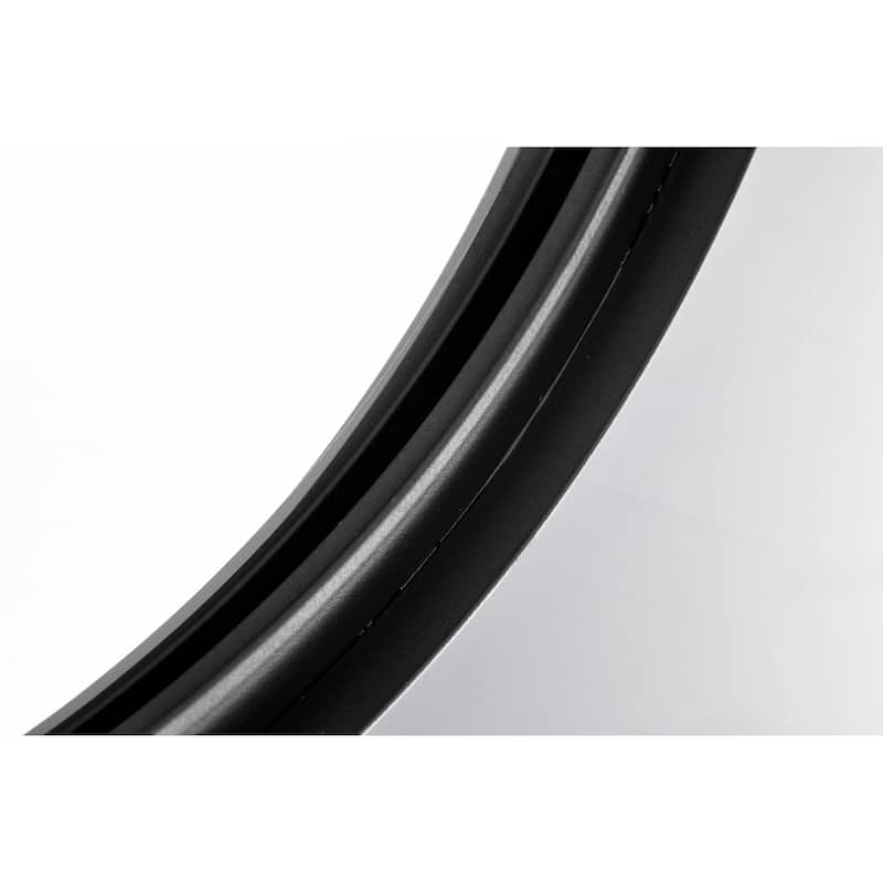 Black 24 in. W x 24 in. H Round Iron Framed Modern Accent Mirror - 24 in. W x 24 in. H x 1.5 in. D