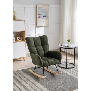 Rocking Chair, Soft Teddy Velvet Fabric Rocking Chair for Nursery - Bed ...