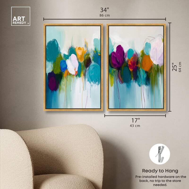Expressive Flow II Canvas Set of 2 by Art Remedy