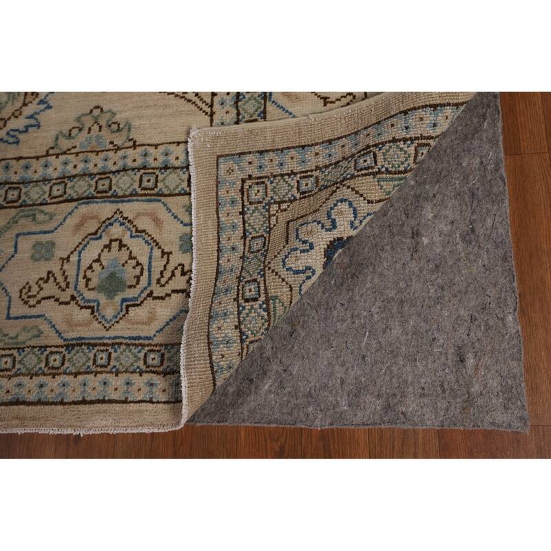 Vegetable Dye Oushak Turkish Rug Floral Hand-Knotted Wool Carpet - 7'8"x 9'10"