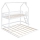 preview thumbnail 3 of 7, White Twin over Twin-Twin House Bunk Bed with Extending Trundle and Ladder