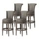 preview thumbnail 110 of 110, Maven Lane 31" Pullman Swivel Bar Height Kitchen Stool Set of 4 - Reclaimed Oak Vegan Leather