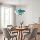 preview thumbnail 31 of 32, Industrial Adjustable Chandelier 1-Light Pendant Light with 3-Layer Metal Shade, Vintage Hanging Lamp for Living Room