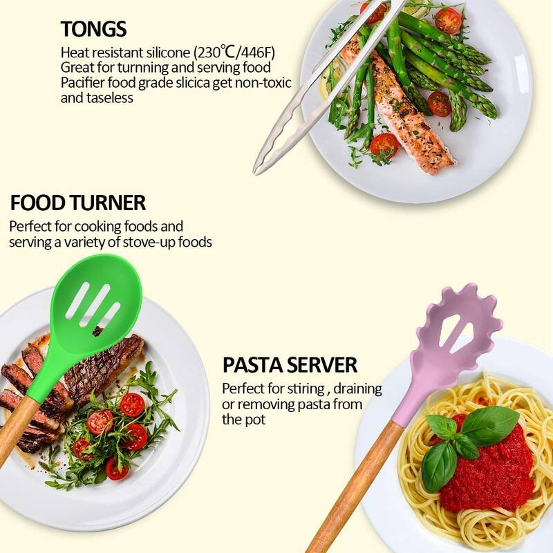 Kitchen Cooking Utensils Set, 33 pcs Non-Stick Utensils Spatula Set with Holder