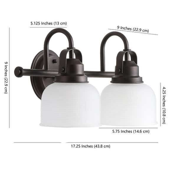 dimension image slide 9 of 12, Shirley Metal/Glass LED Vanity Light, by JONATHAN Y