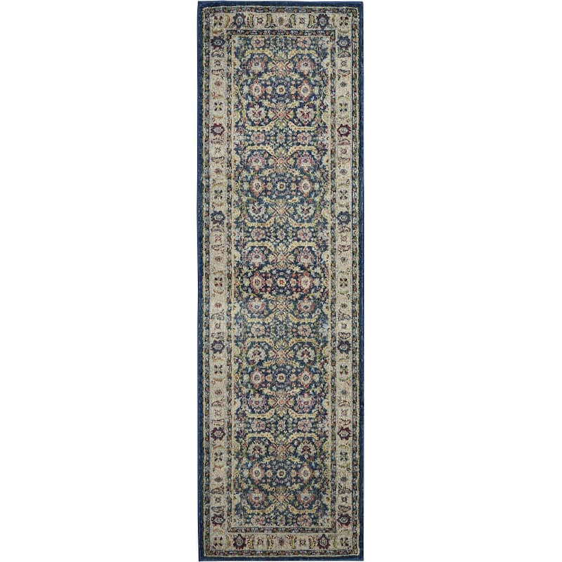 Power Loomed Distressed Abstract Floral Traditional Non Skid Area Rug - 72' X '24' X '0.5