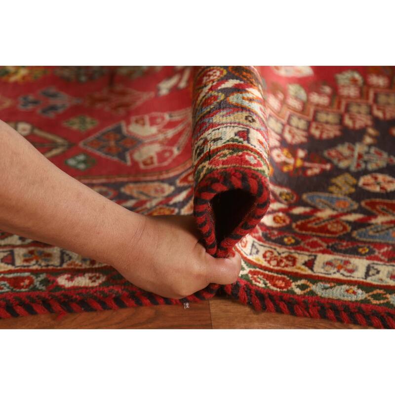 Vegetable Dye Abadeh Persian Vintage Area Rug Hand-Knotted Wool Carpet - 4'3"x 6'9"