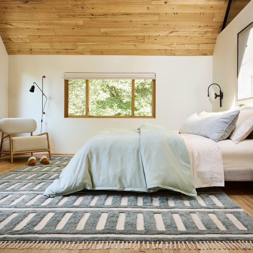 Merrick Tasseled Cotton and Wool Area Rug