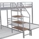 preview thumbnail 13 of 24, Twin over Twin&Twin Triple Bunk Bed With Shelves Staircase for Bedroom