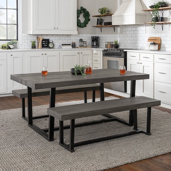 slide 2 of 27, Middlebrook Solid Wood 3-Piece Dining Set with 60-inch Benches