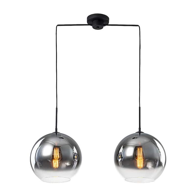 Minimalist Modern 2-Light Hand-blown Gradient Mirror Glass Pendant - 32.3 in