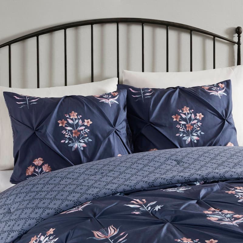 Madison Park Marfa 4 Piece Pintuck Comforter Set with Throw Pillow