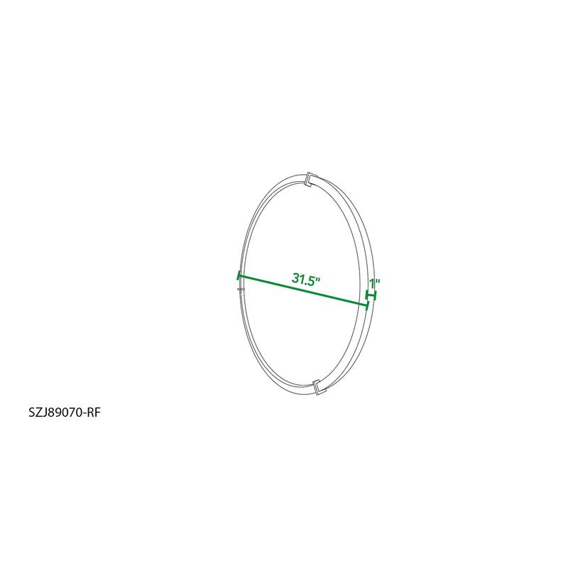 Mid-Century Modern Round Accent Mirror - Brown Walnut Wood & Veneer