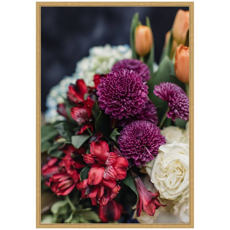 Kate and Laurel Sylvie Wine Bouquet Framed Canvas by Alicia Abla