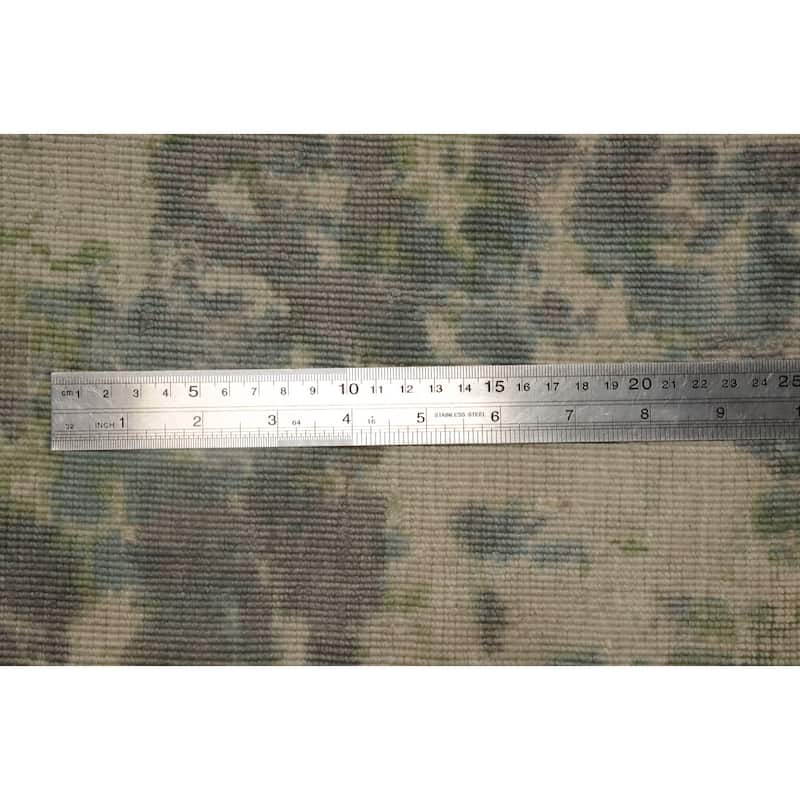 Hand Knotted Oriental Viscose Silk Carpet Modern Abstract Green Abstract Area Rug - 6' 4'' X 4' 1''
