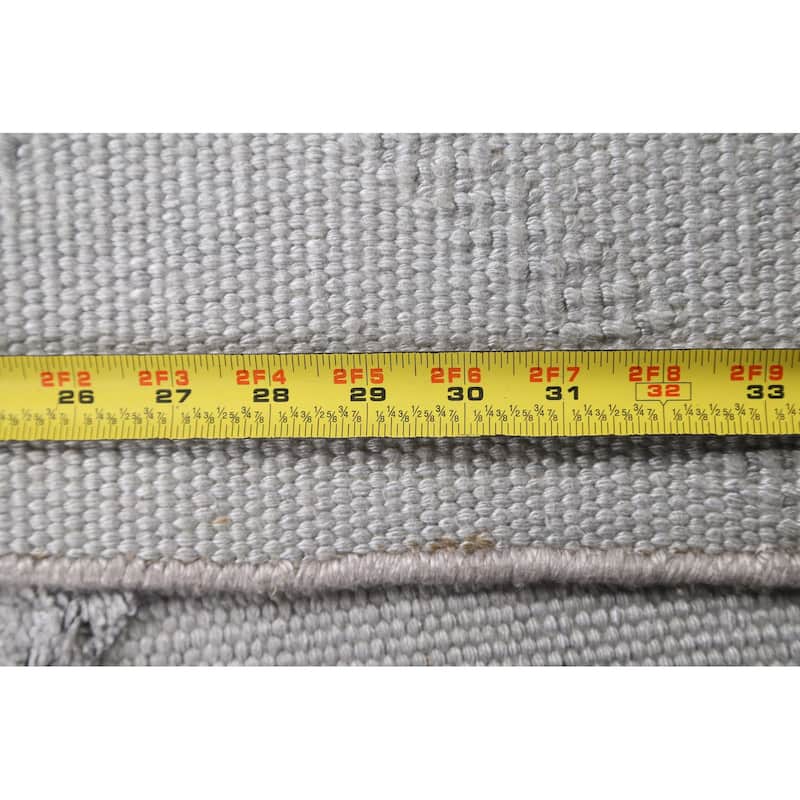 Wool/ Viscose Modern Oriental Kilim Trellis Area Rug Hand-woven - 6'1" x 8'7"