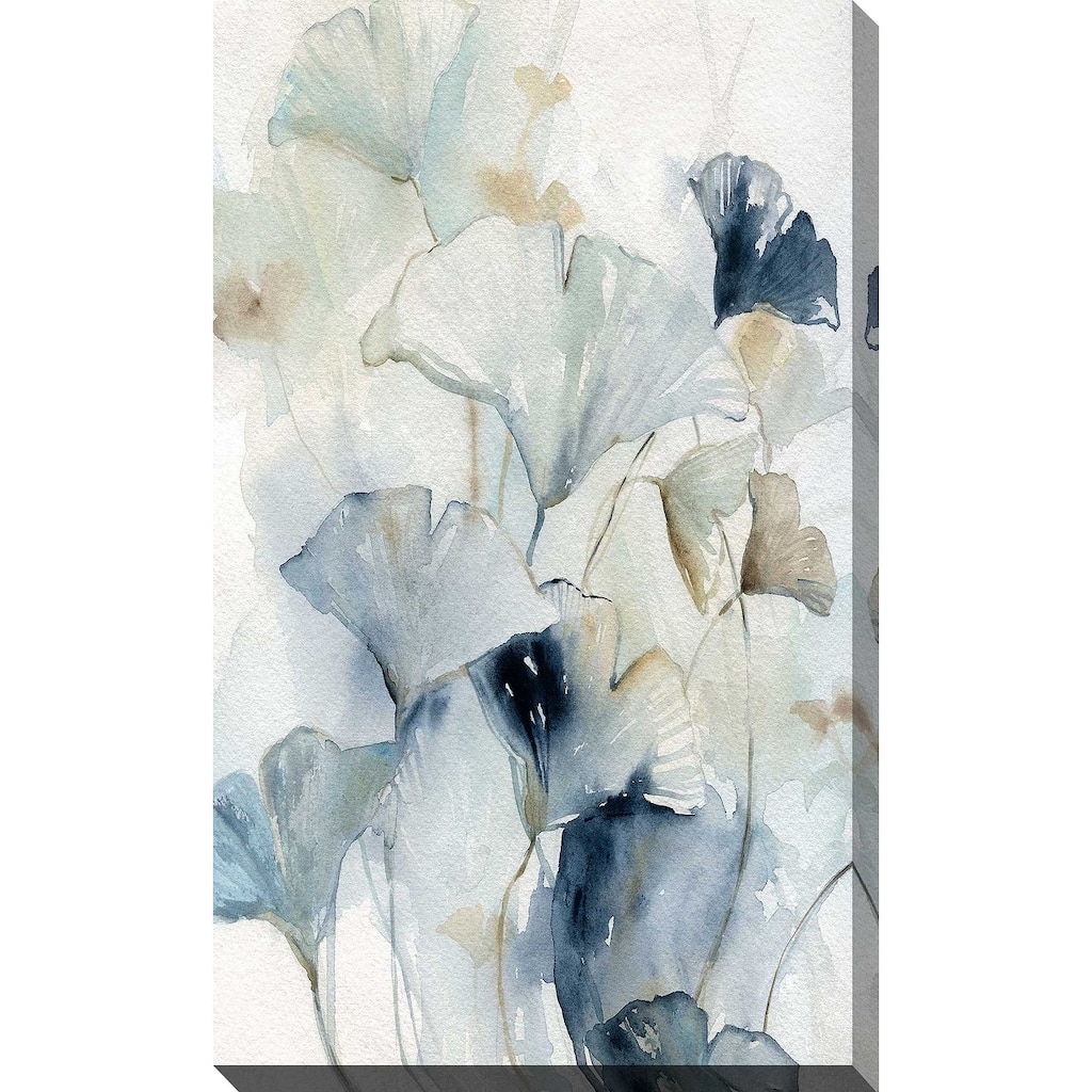 "Indigo Ginkgo I (Vertical)" by Carol Robinson Print on Canvas