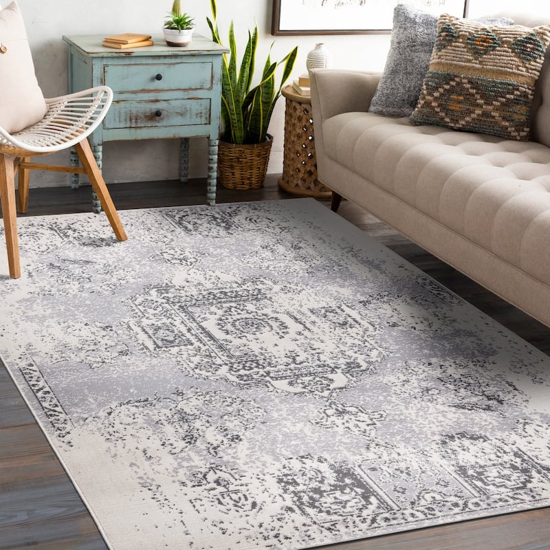 World Rug Gallery Vintage Distressed Boho Oriental Area Rug