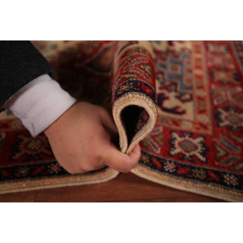 Geometric Kazak Accent Rug Hand-Knotted Wool Carpet - 2'0" x 3'0"