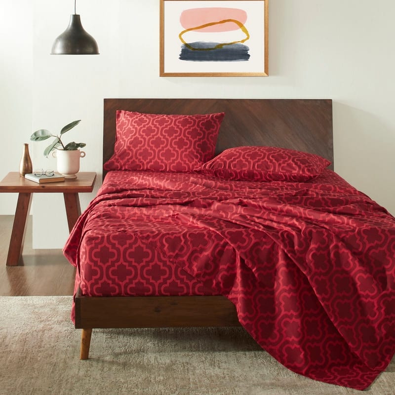 Superior Flannel Cotton Trellis or Solid Deep Pocket Bed Sheet Set