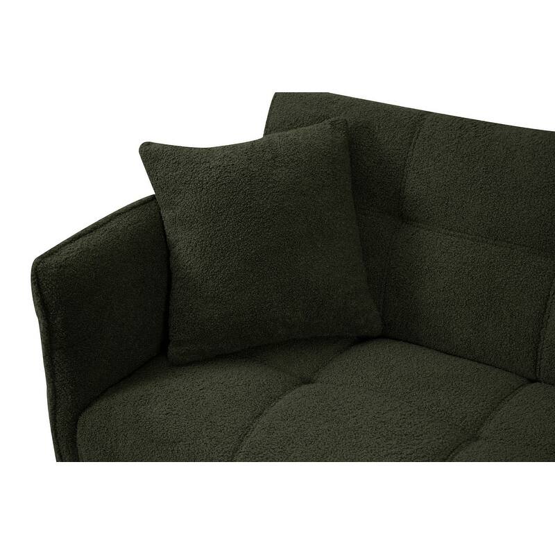 70 "Teddy Velvet Sofa Bed With Adjustable Armrests