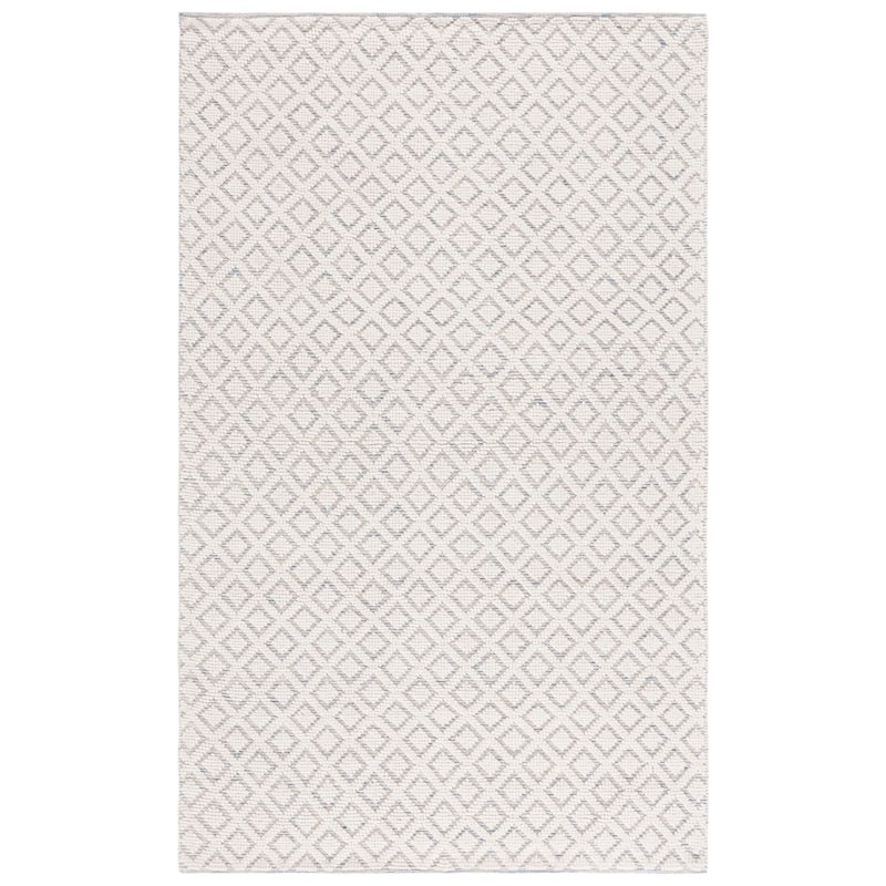 SAFAVIEH Handmade Vermont Latrice Wool Rug - 4' x 6' - Ivory/Light Blue