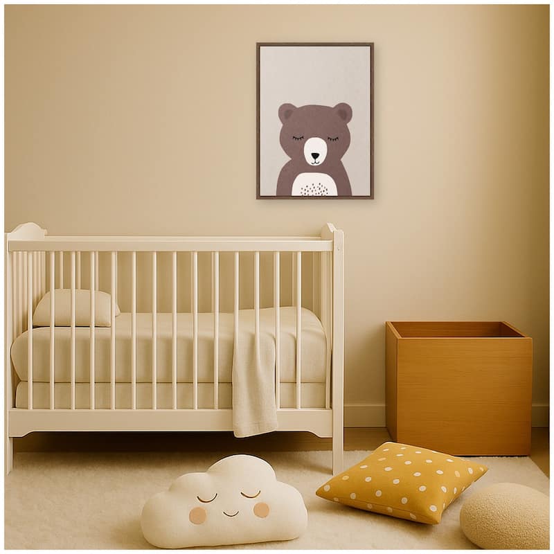 Kate and Laurel Bear by July Art Prints Framed Canvas Wall Art Print