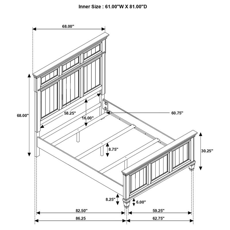 Avenue Farmhouse Tall Headboard Wood Panel Bed