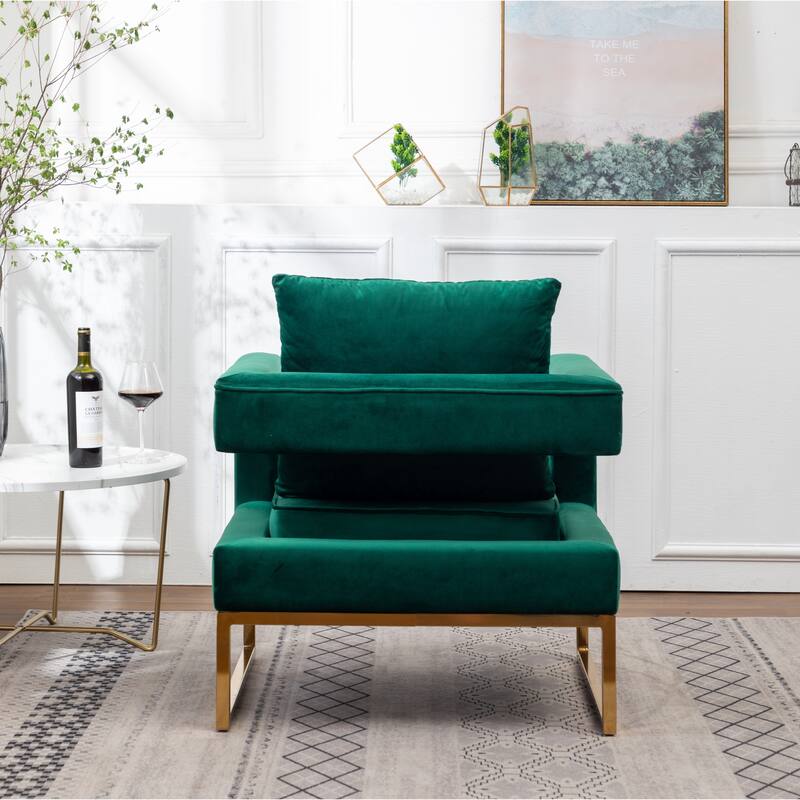 Green 29.75" Polyester Arm Chair
