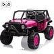 preview thumbnail 6 of 18, 24V 2 Seater Ride On Truck Car, 19" Extra Wide Seat, Led Lights Rose Red