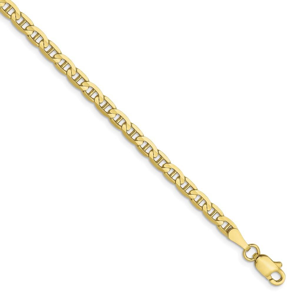 Leslie's 10k Yellow Gold 3mm Concave Anchor Chain Bracelet, 7"