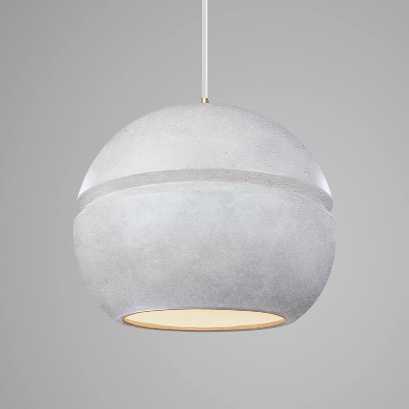 Carson Carrington Sallebyn Antique Brass Large Pendant - Antique Brass, Concrete, White