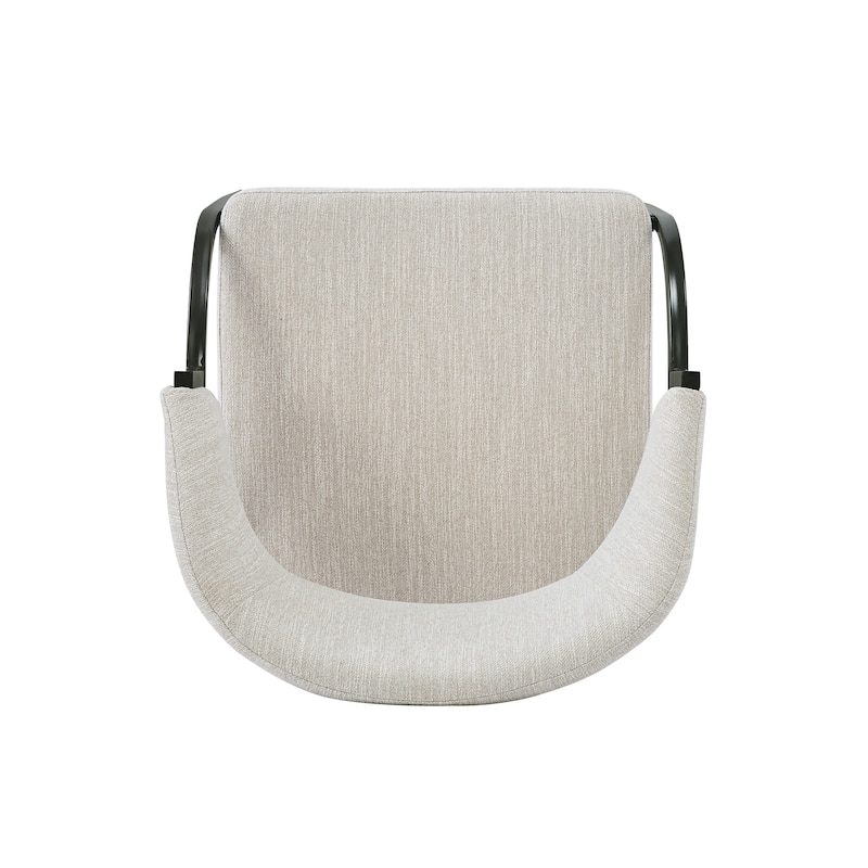 Dining Chairs Set of 2, Ergonomic Kitchen Side Chairs, Upholstered Armchairs with Curved Backrest & Metal Legs