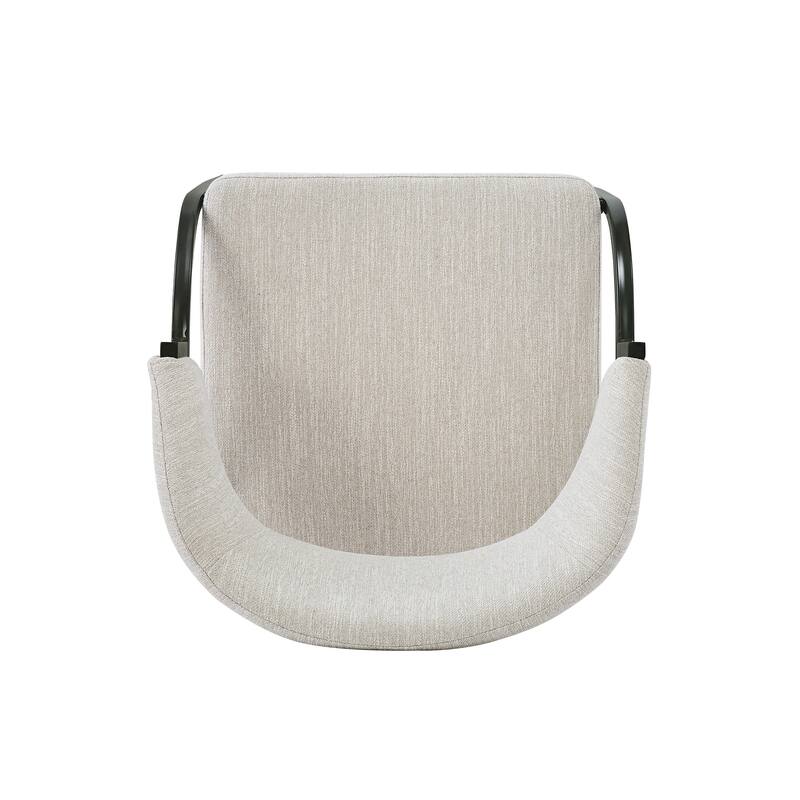 Modern Set of 2 Dining Chairs with Padded Backrest Seat, Metal Legs for Dining Room Living Room and Café