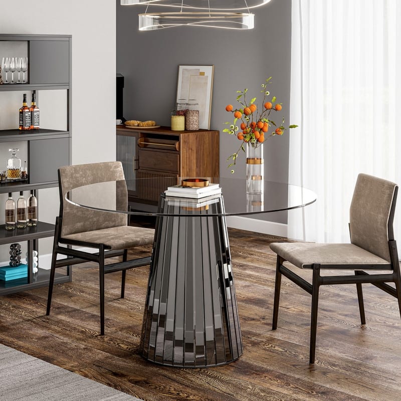 Clear Glass Top Dining Table