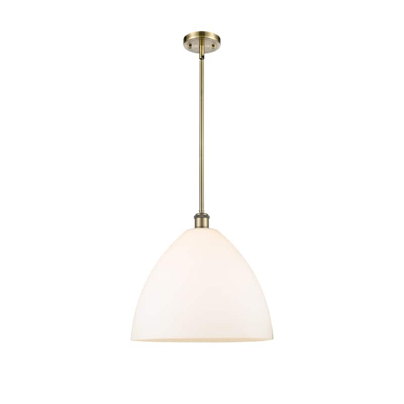 Innovations Lighting Bristol Glass 1 Light 16" Pendant - Antique Brass/Matte White