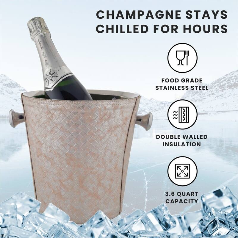 Sol Living Double Walled Stainless Steel Champagne Bucket - 8' x 11'