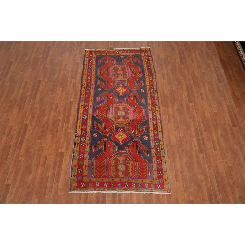 Hand Knotted Oriental 100% Wool Carpet Traditional Tribal Red Meshkin Area Rug - 10' 0'' X 4' 9''