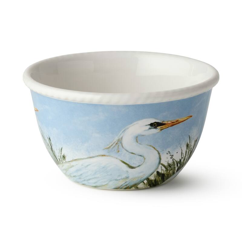 Certified International Coastal Birds 5.25" Ice Cream/Dessert Bowls, Set of 4 Assorted Designs - 6.00"L x 6.00"W x 3.25"H