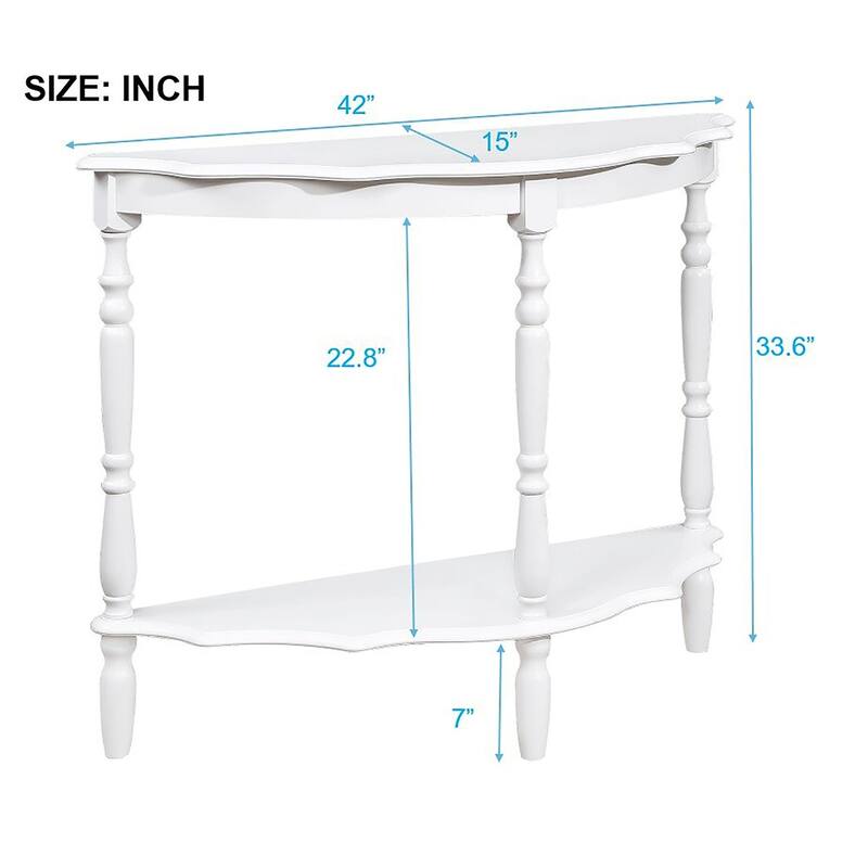 42" Circular Curved Console Table with Cloud Design Top
