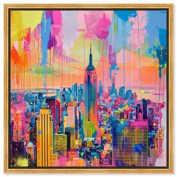 Vibrant Visions of NYC Canvas Graffiti Art by Art Remedy - Bed