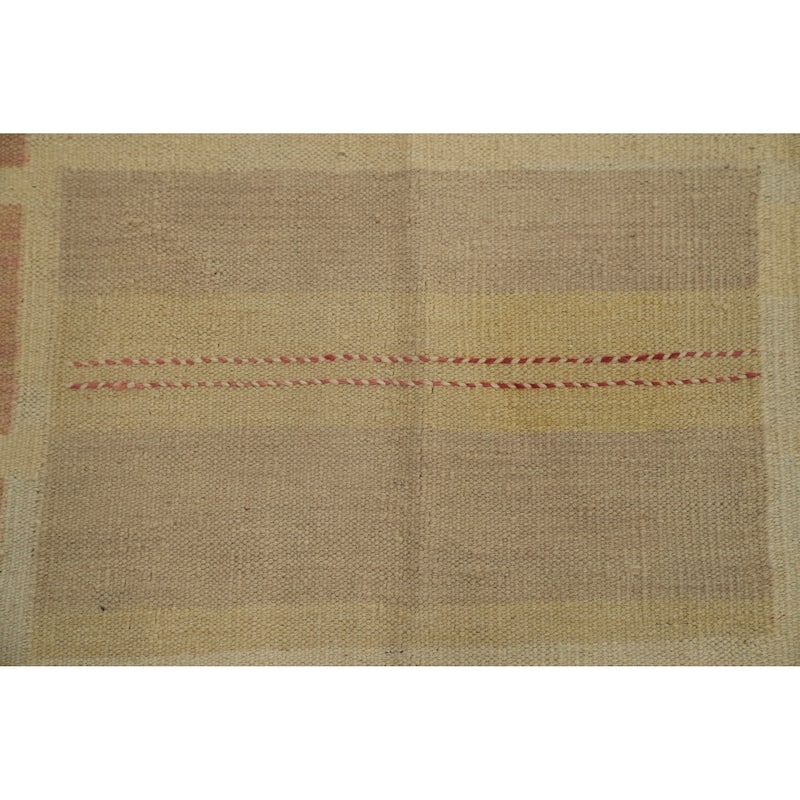Hand Woven Southwestern Wool Brown Geometric Area Rug - 5' 11'' X 4' 0''