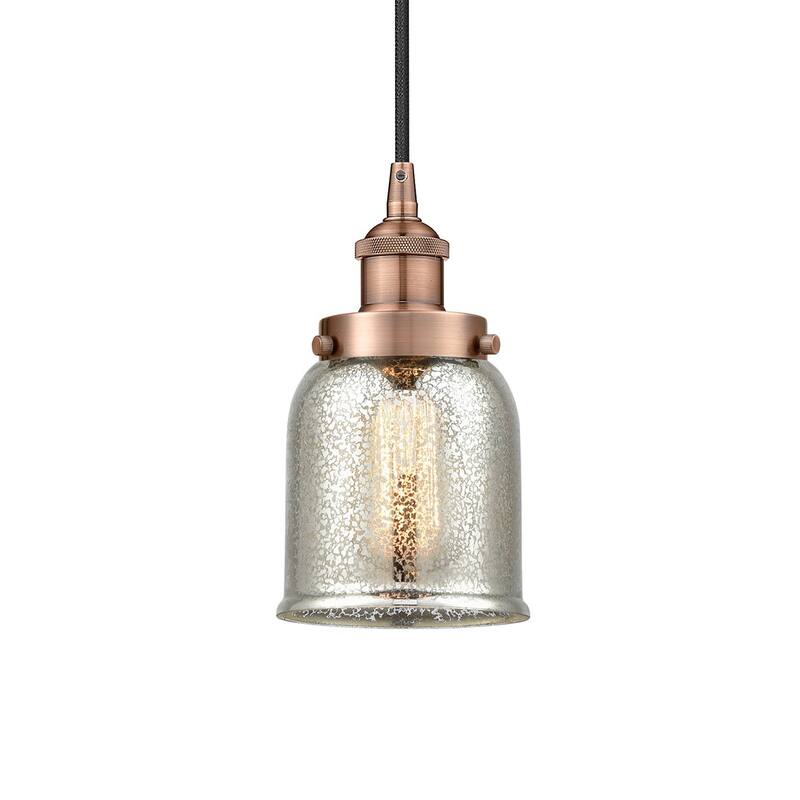 Innovations Lighting 616-1PH-10-5 Bell Pendant Bell 5" Wide Mini - Antique Copper / Silver Plated Mercury