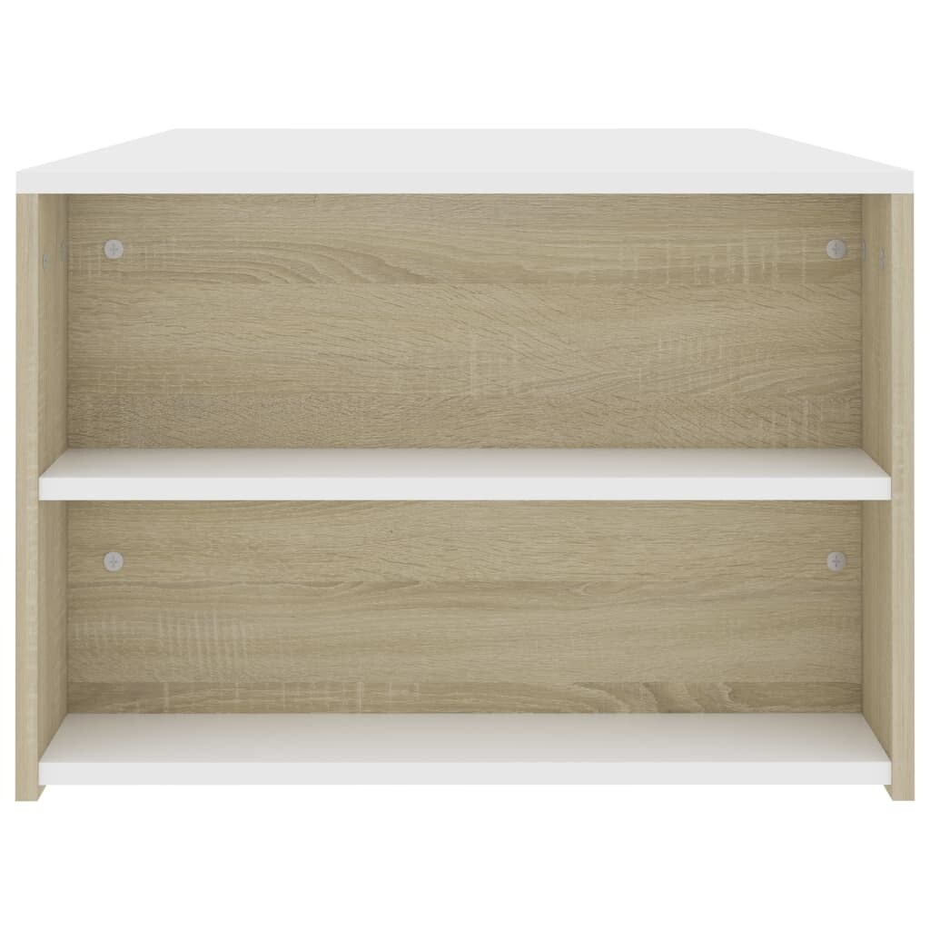 Shop Vidaxl Coffee Table White And Sonoma Oak 39 4 X23 6 X16 5 Chipboard Overstock 31672794