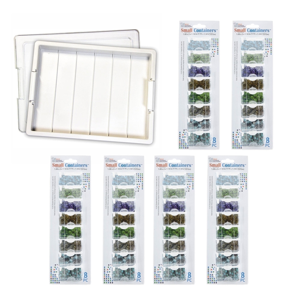 Elizabeth Ward Bead Storage Solutions 8 Piece Bead Clear Organizing Storage Containers  For Beads, Crystals, Fasteners, And Craft Supplies, Small : Target
