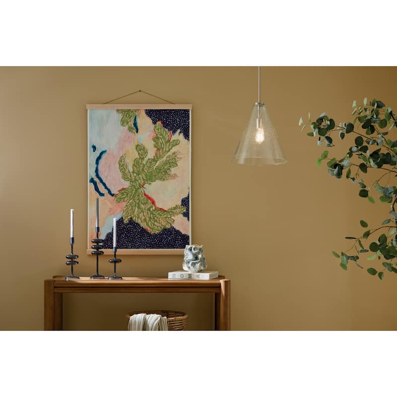 Kichler Lighting Everly 1-Light Cone Pendant Light with Seeded Glass