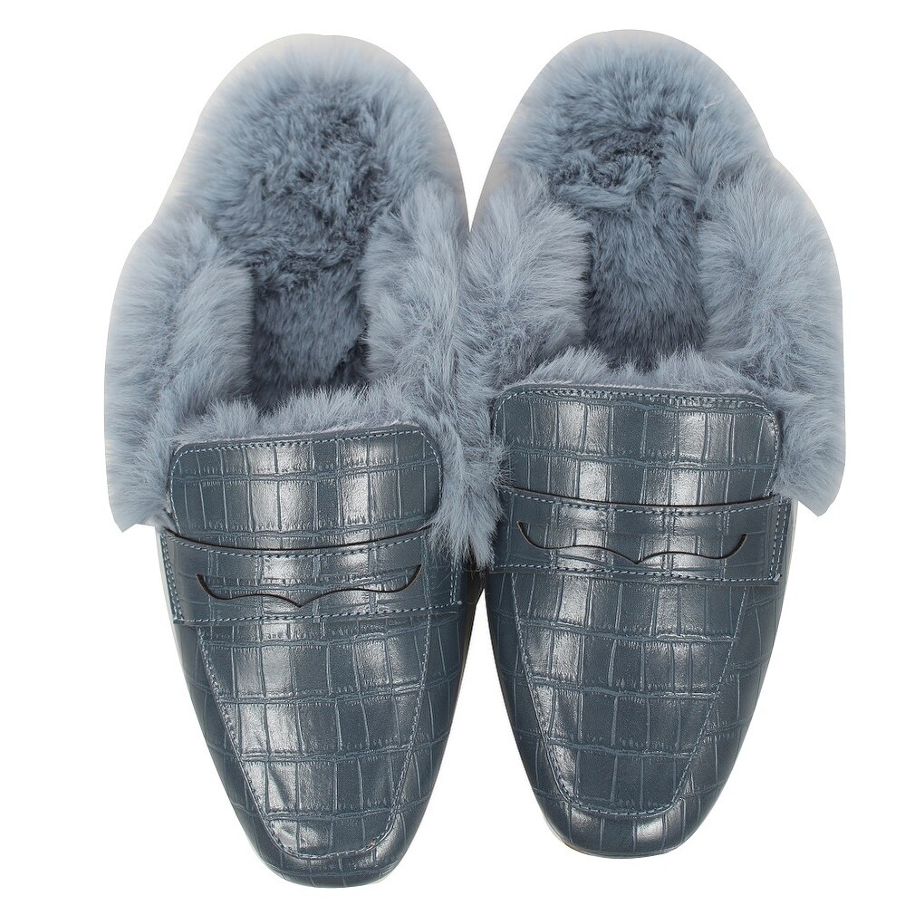 fur lined mules